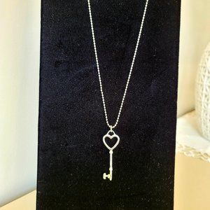 Key love pendant Necklace stainless steel key charm woman